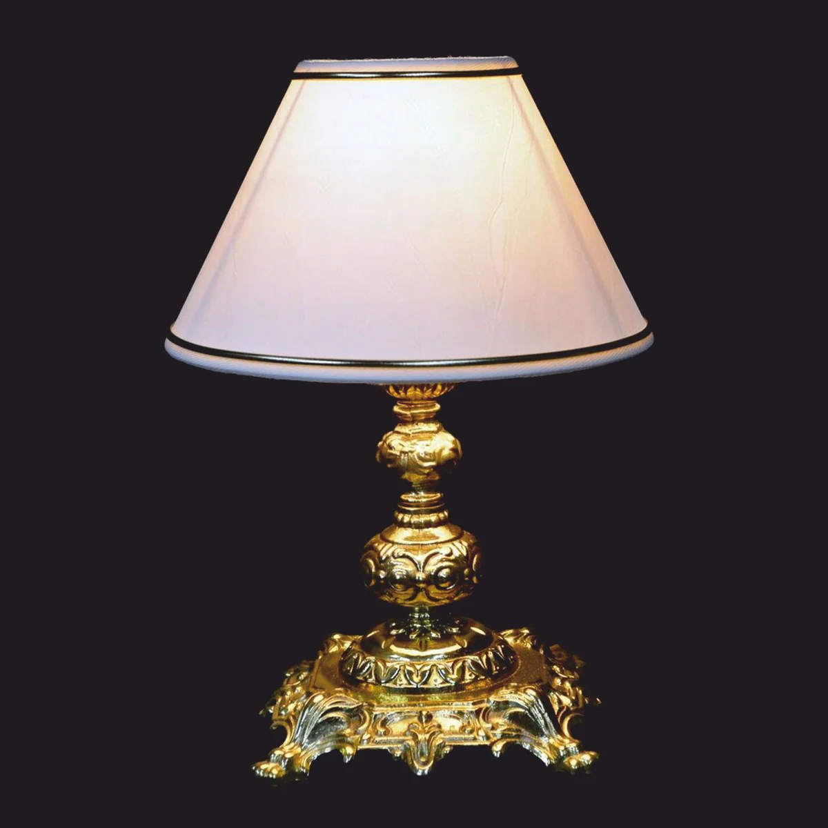 Luxury Baroque Table Lamp Gold Shiny / White Ø 20 x H. 27 cm - Baroque Lights