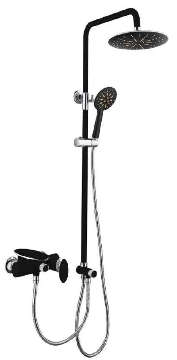 Luxury bathroom shower set black / silver - luxury quality