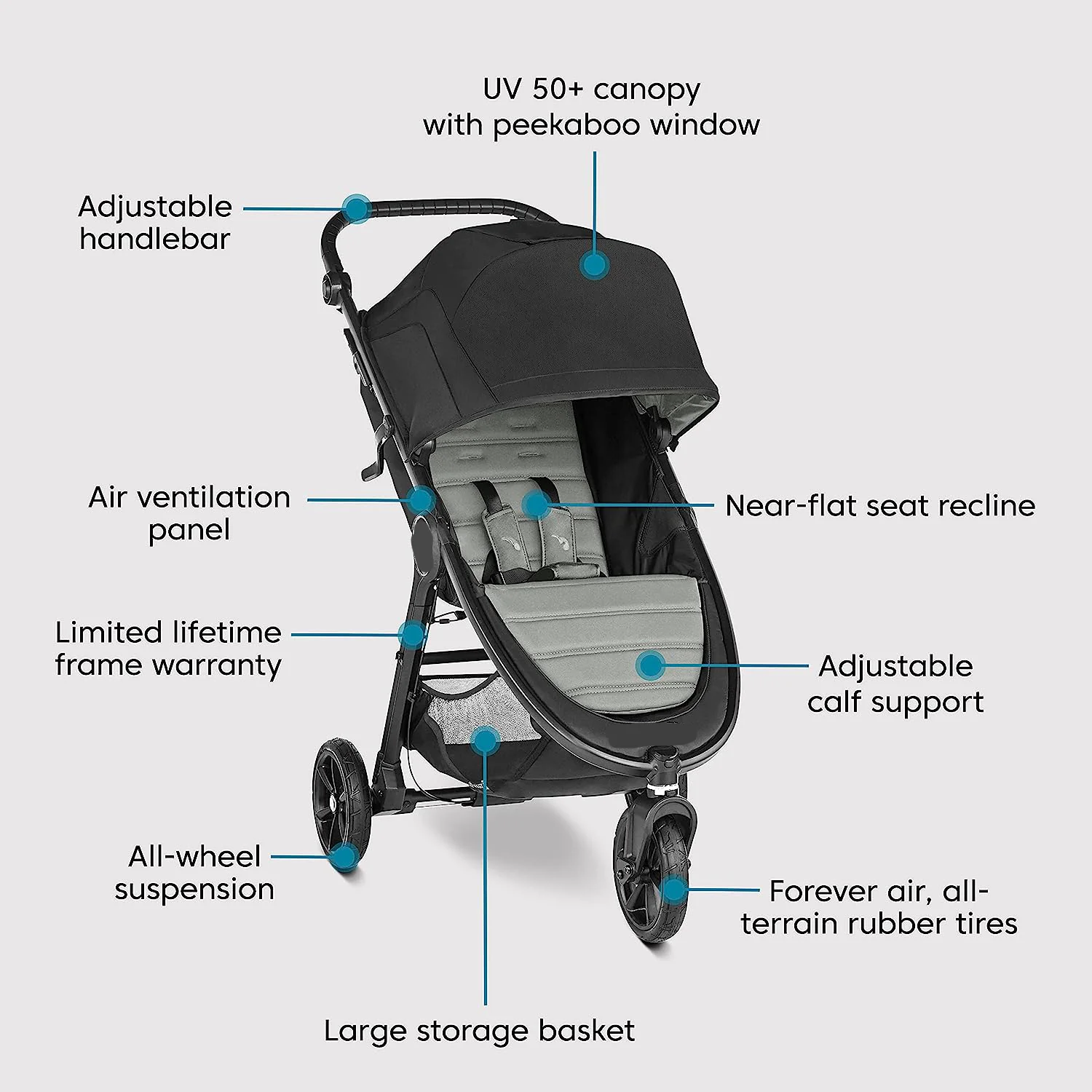 Baby Jogger City Mini GT2 All-Terrain-Kinderwagen, Jet