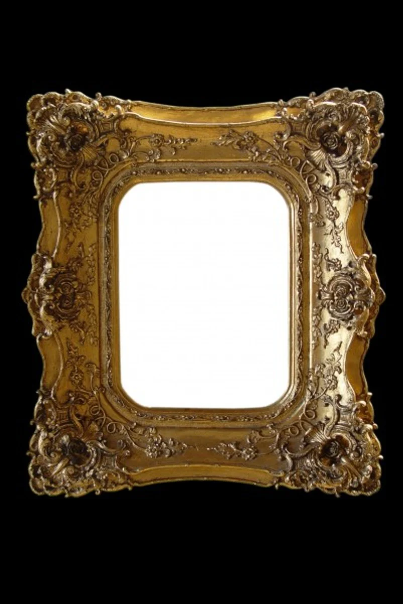 Baroque wall mirror gold with double frame - 71 x 63 cm - noble and magnificent