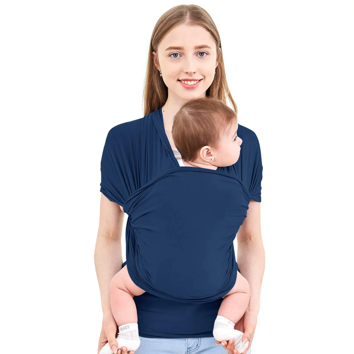 Baby-Wickeltrage, freihändige Babytrage, leicht, atmungsaktiv, weich, perfekt für Neugeborene und Babys, als Duschgeschenk, Schwarz