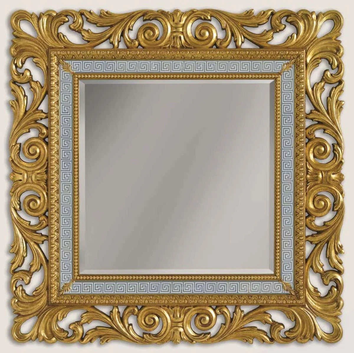 Luxury Baroque Mirror Gold / Gray / White - Handmade Wall Mirror in Baroque Style - Baroque Furniture - Luxury Quality - Made in Italy