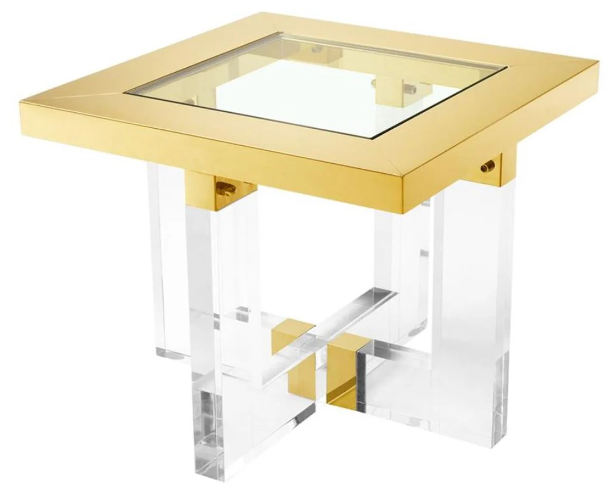 Living room side table gold 60 x 60 x H. 50 cm - luxury furniture