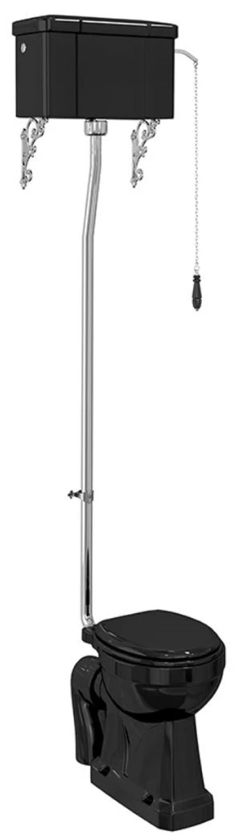 Luxury Art Nouveau toilet with hanging cistern black 52 x 67 x H. 238 cm - bathroom furniture - luxury quality