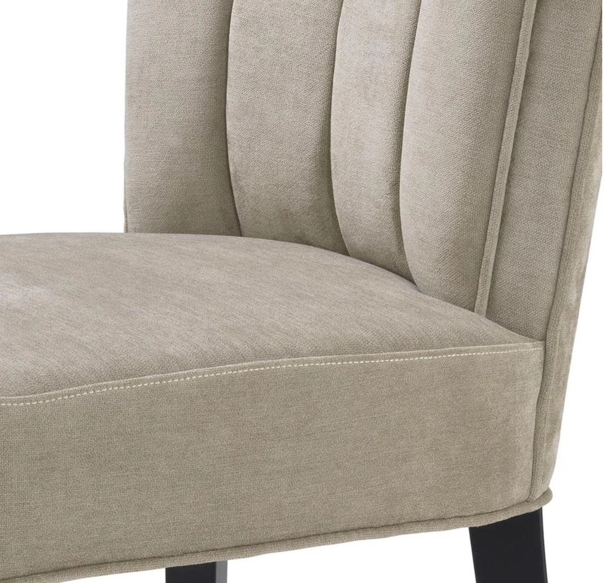 Luxury dining room chair Greige / Black 51 x 62 x H. 82 cm - Luxury dining room furniture