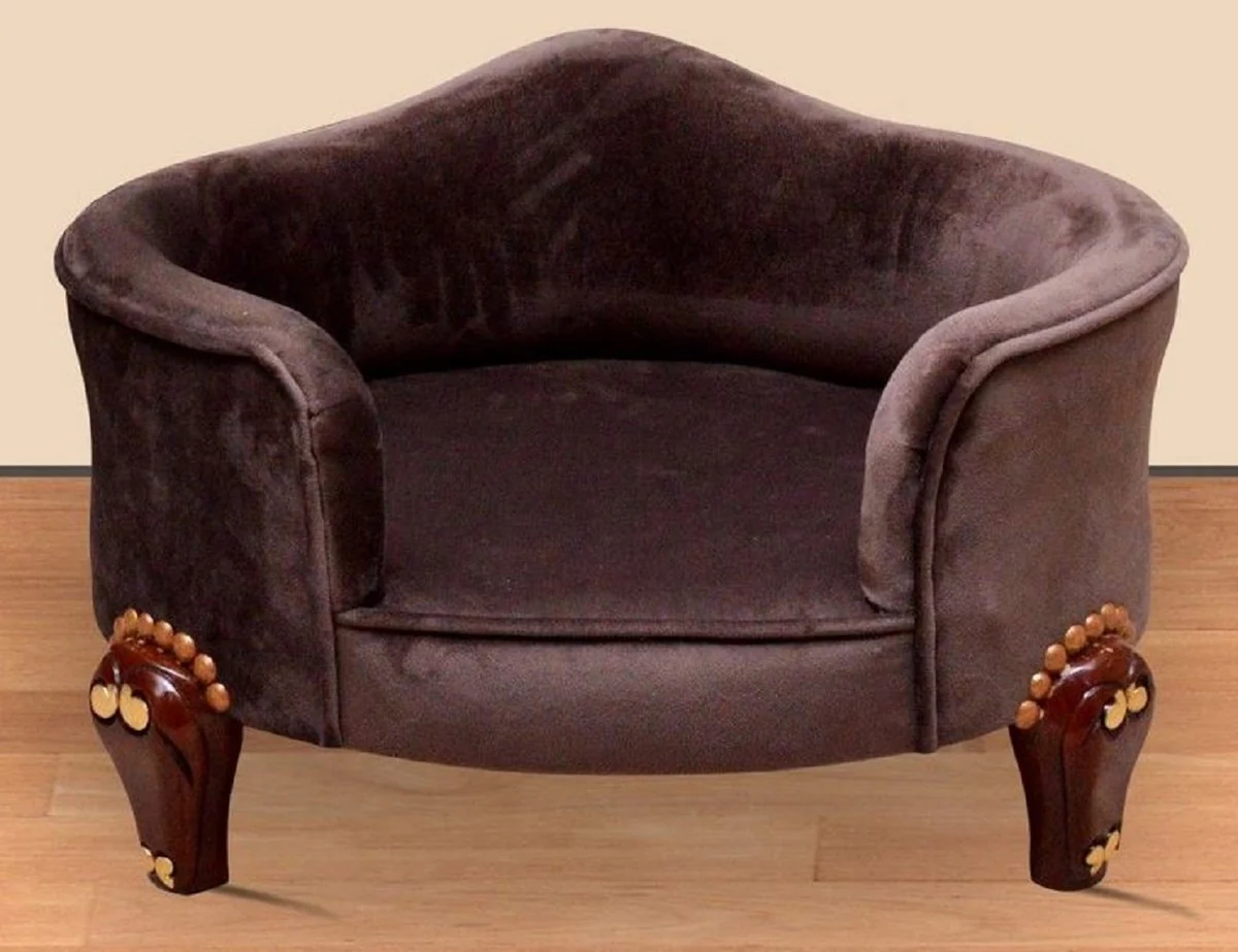 Baroque dog bed royal brown / brown / gold - Baroque dog furniture - Baroque animal furniture - Magnificent animal furniture in the Baroque style