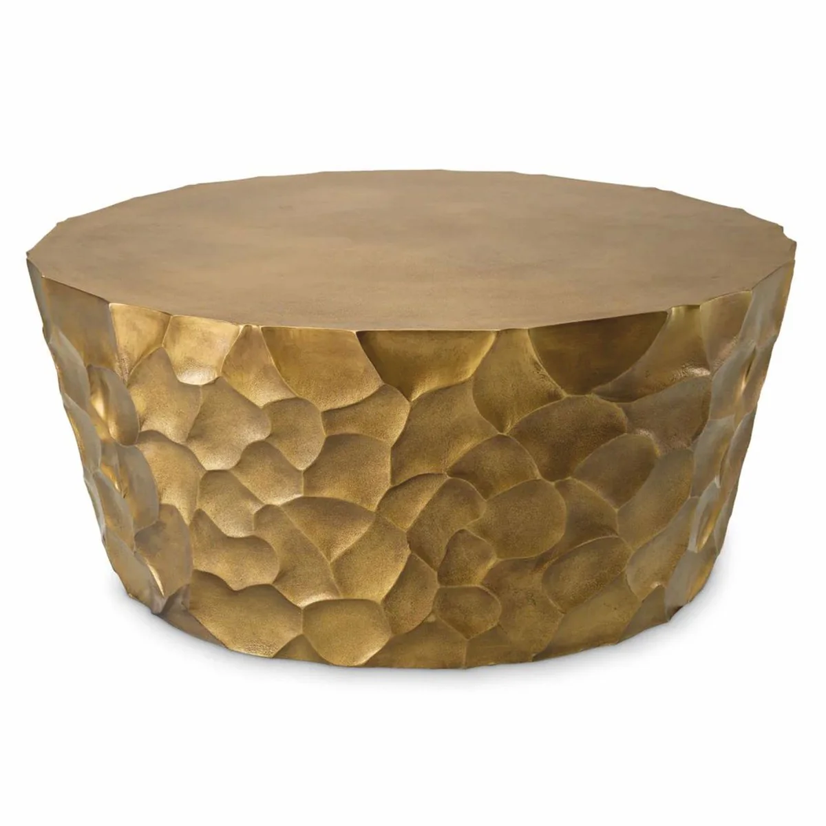 Luxury aluminum coffee table vintage brass Ø 101 cm - living room furniture