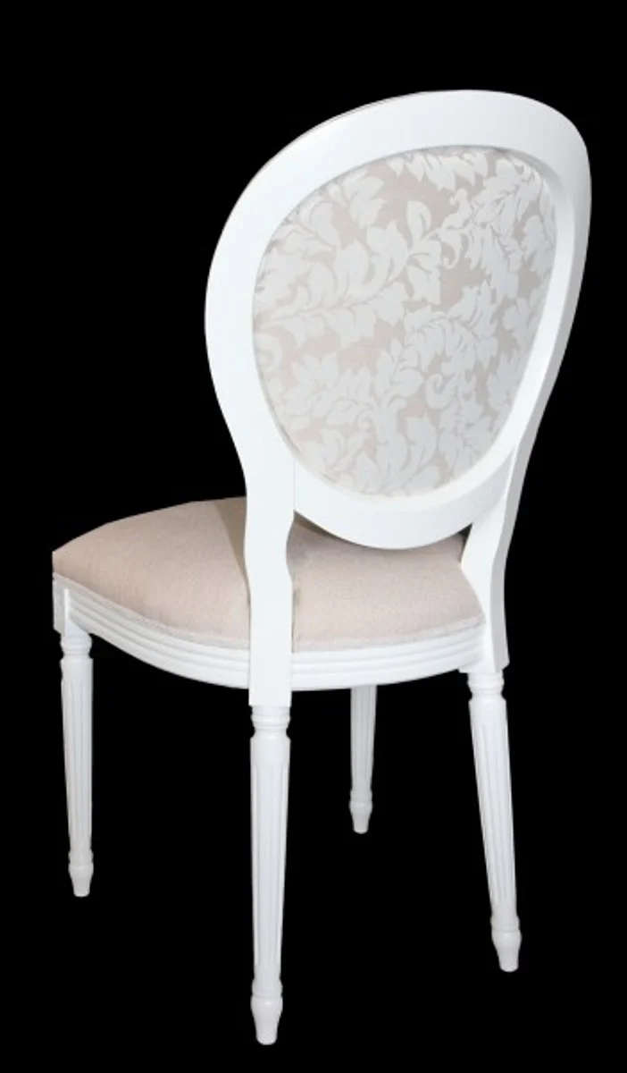 Baroque dining room chair without armrest cream / white - designer chair - luxury quality
