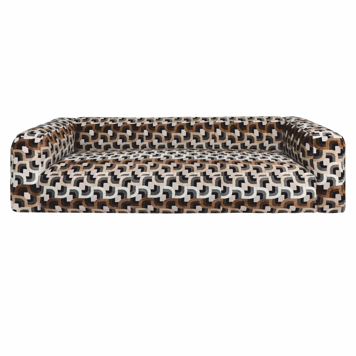 Luxury 3 seater sofa brown / white / black 252 cm - living room & hotel furniture