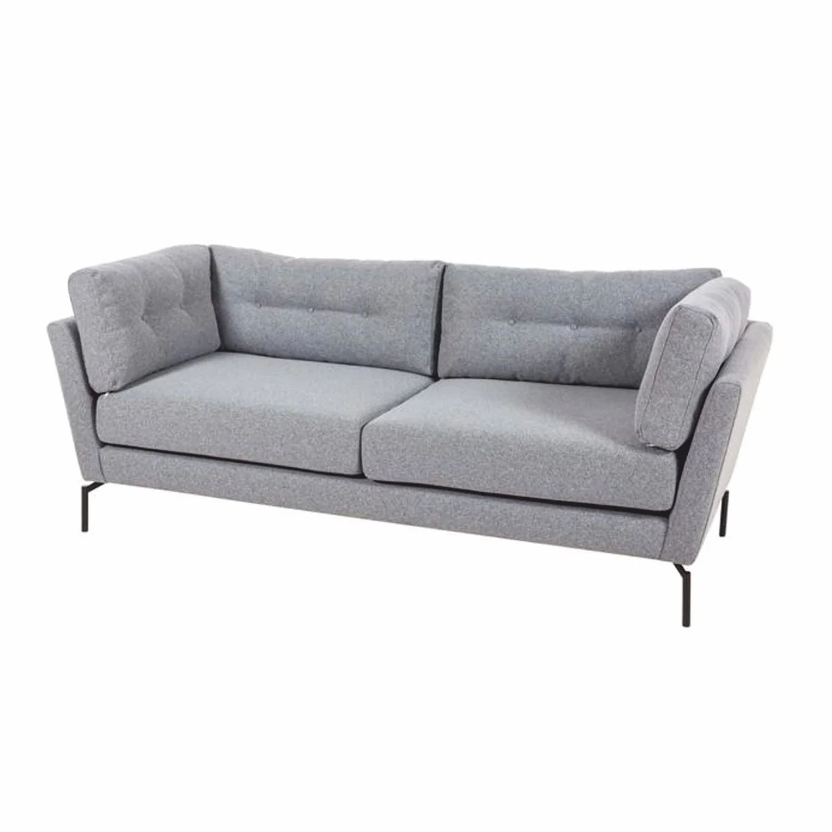 Luxus Wohzimmer Sofa Grau / Schwarz 220 cm - Wohnzimmer Möbel