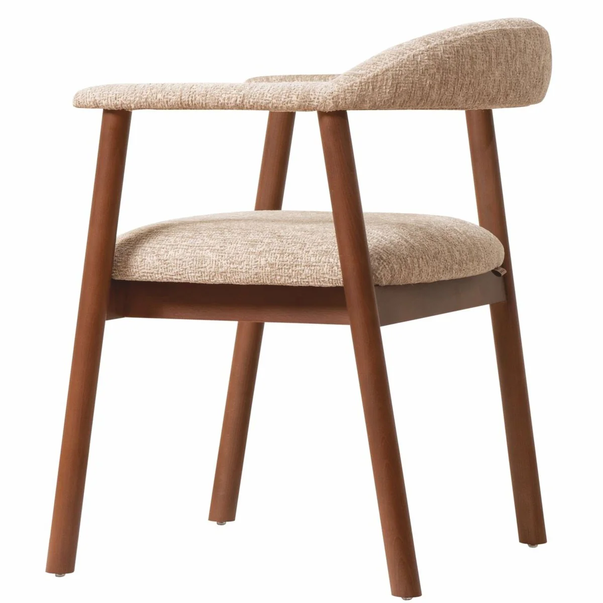 Luxury dining room chair with armrests beige / brown H. 75 cm - Dining room furniture