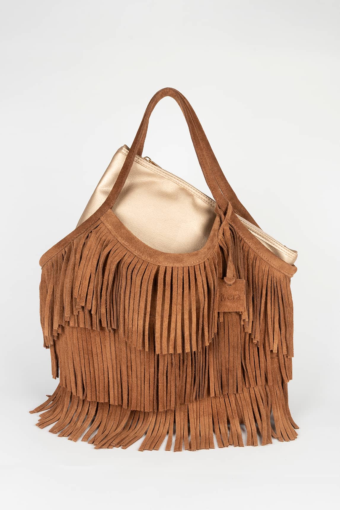 Rivera-Spain Kamel-Ganache-Tasche mit Fransen