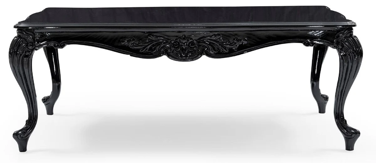 Luxury Baroque Coffee Table Black - Handcrafted Solid Wood Living Room Table in Baroque Style - Luxury Living Room Furniture in Baroque Style - Baroque Furniture - Noble & Magnificent