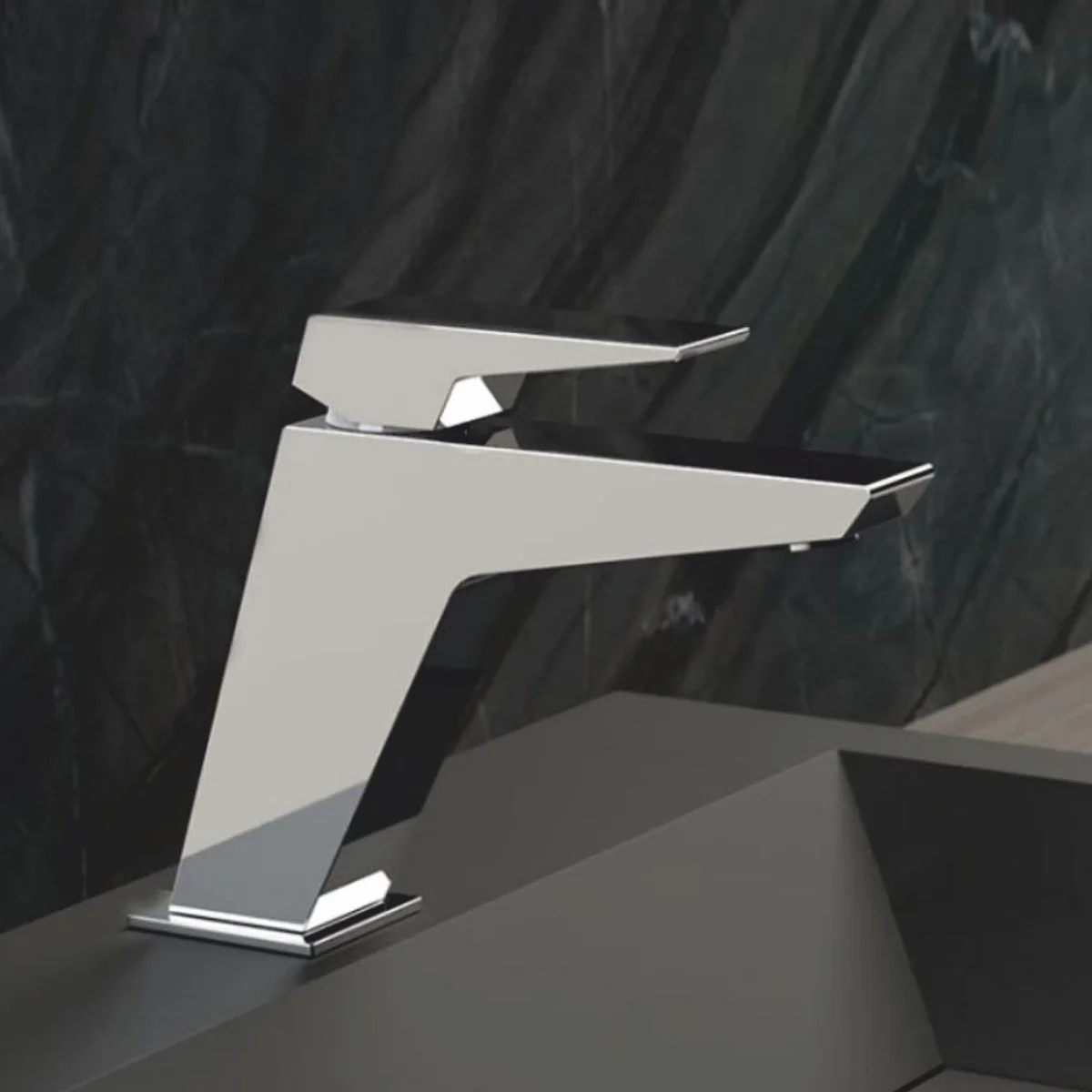 Luxus Waschtischarmatur Chrom H. 14,3 cm - Badezimmer Accessoires - Made in Italy