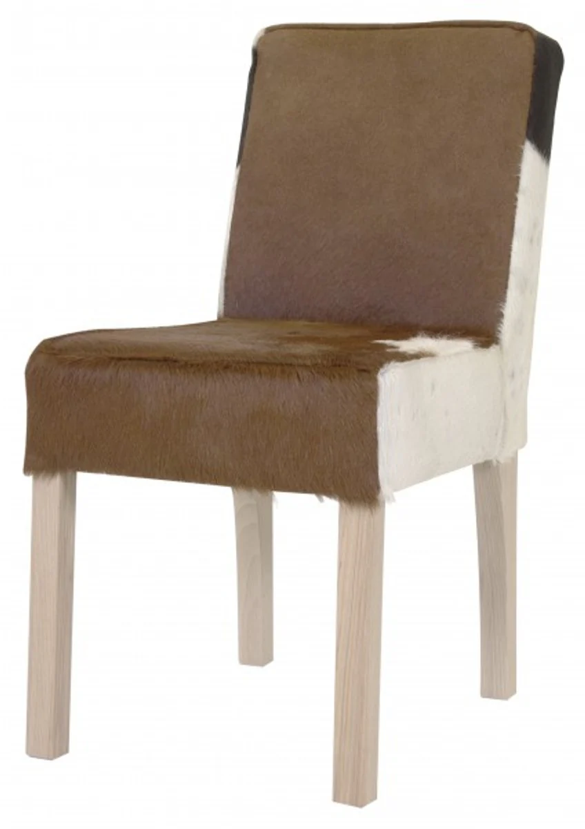 Designer dining room chair ModEF 35 cowhide - hotel furniture - real fur - beech wood