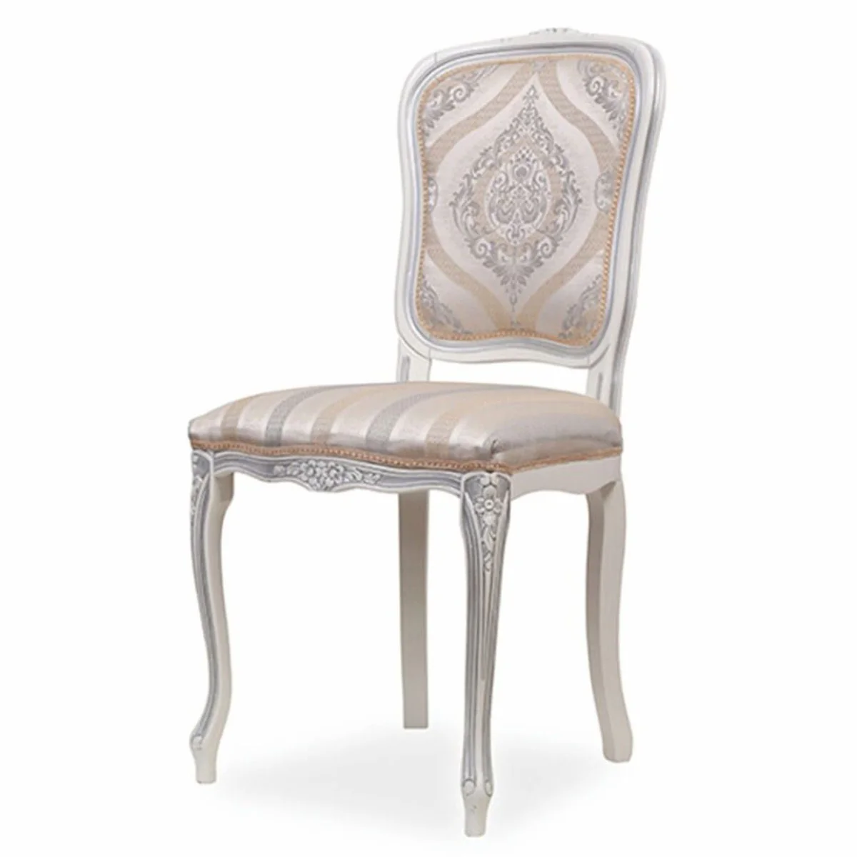 Luxury Baroque Dining Room Chair Beige / Gray / White - Baroque Furniture