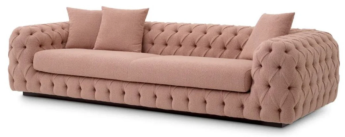Luxury Chesterfield Sofa Vintage Pink / Black 255 x 105 x H. 60 cm - Living Room Sofa - Hotel Sofa - Living Room Furniture - Chesterfield Furniture - Luxury Furniture - Luxury Furnishings