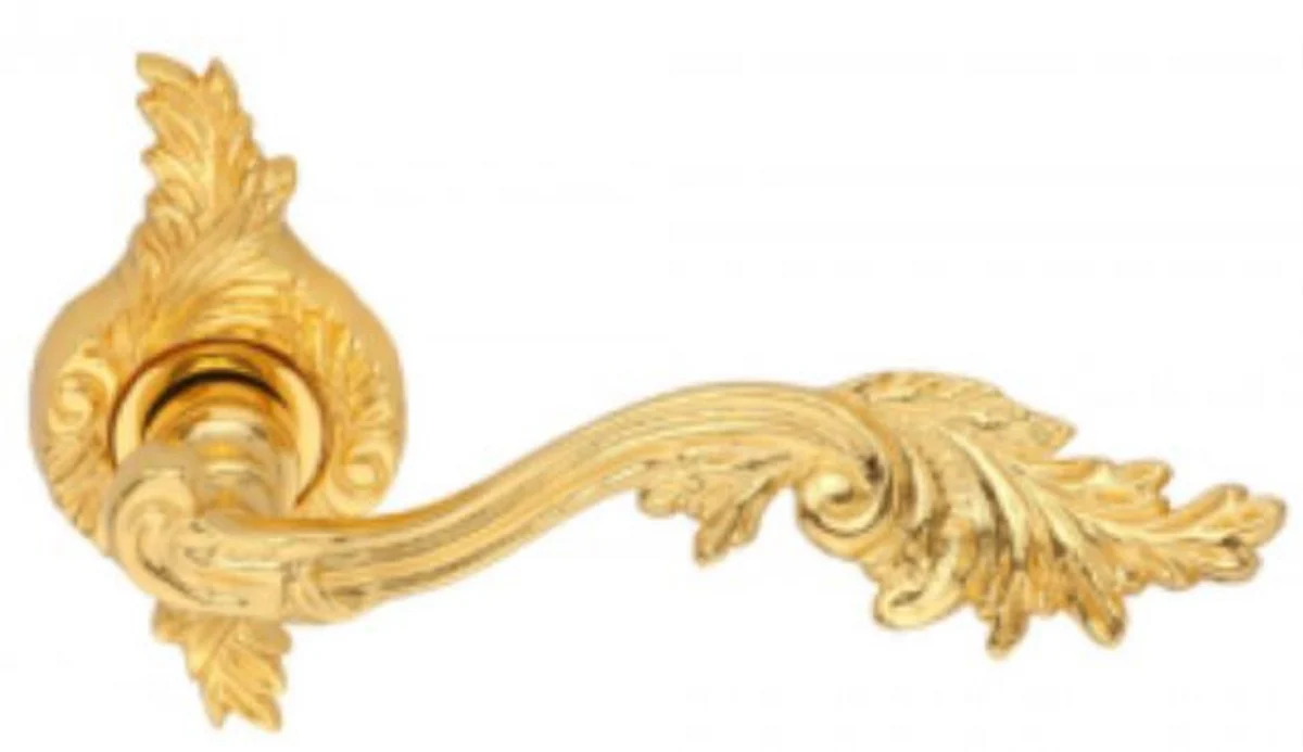 Luxury Baroque door handle set gold - noble brass door handles with 24 carat gold plating - luxury quality