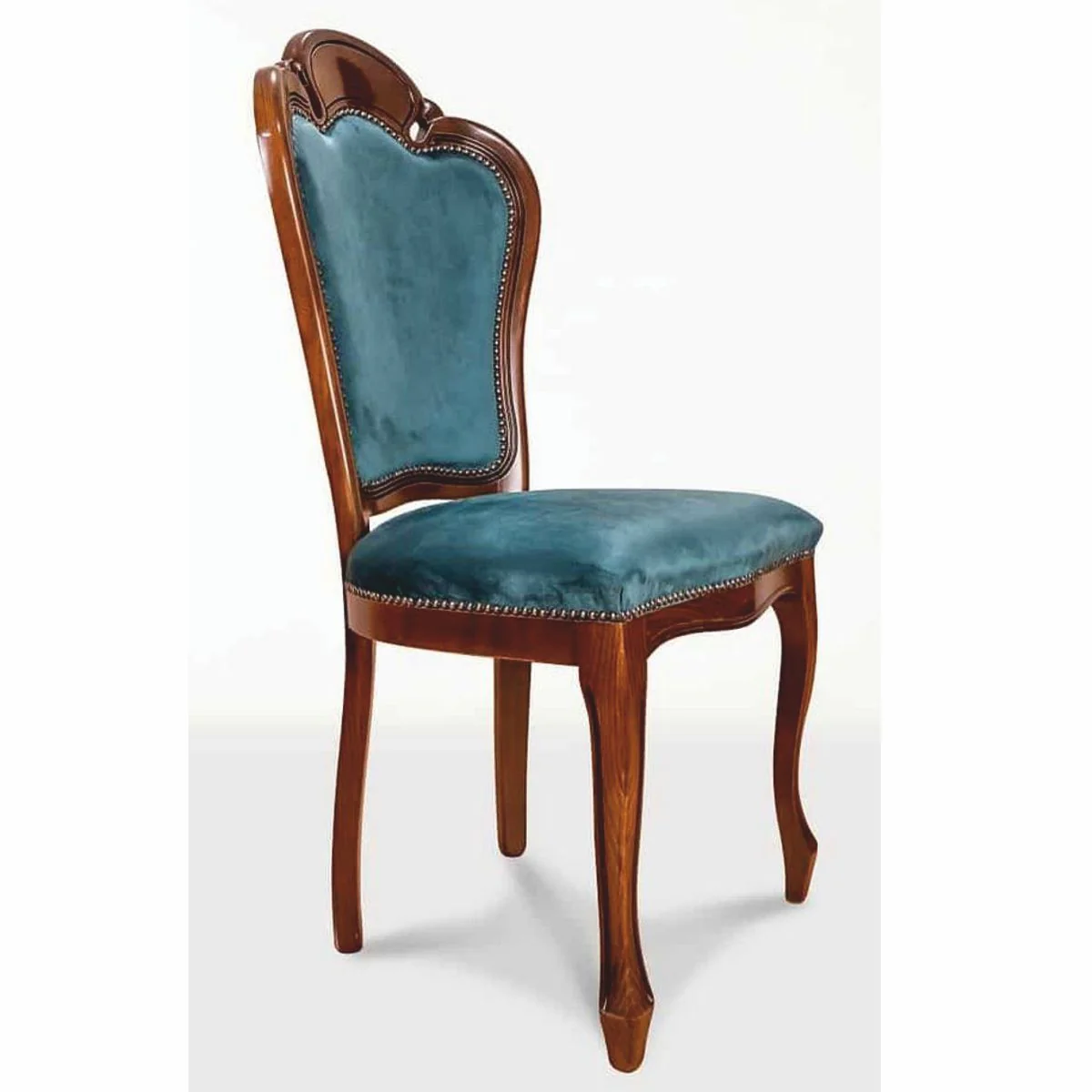 Luxury Baroque Dining Room Chair Blue / Brown - Baroque Furniture