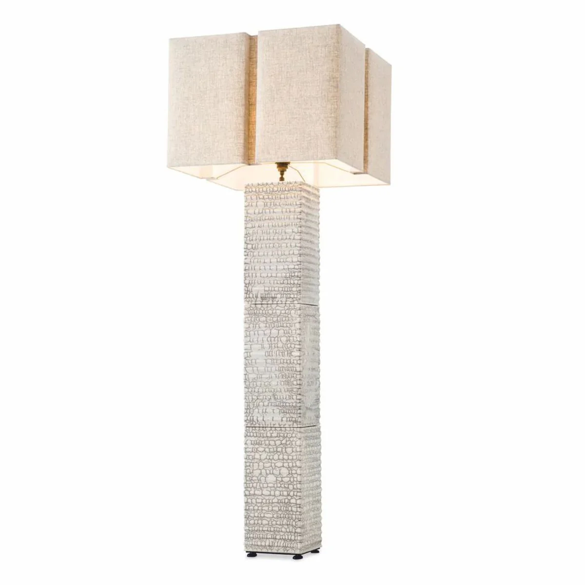 Luxury ceramic floor lamp with lampshade antique white / beige H. 165 cm
