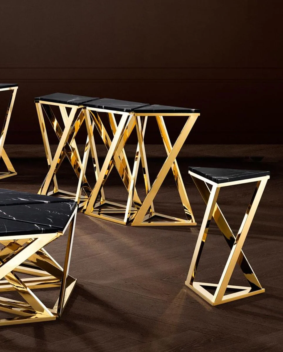 Luxury designer side table gold 43 x 37 x H. 65.5 cm - Limited Edition