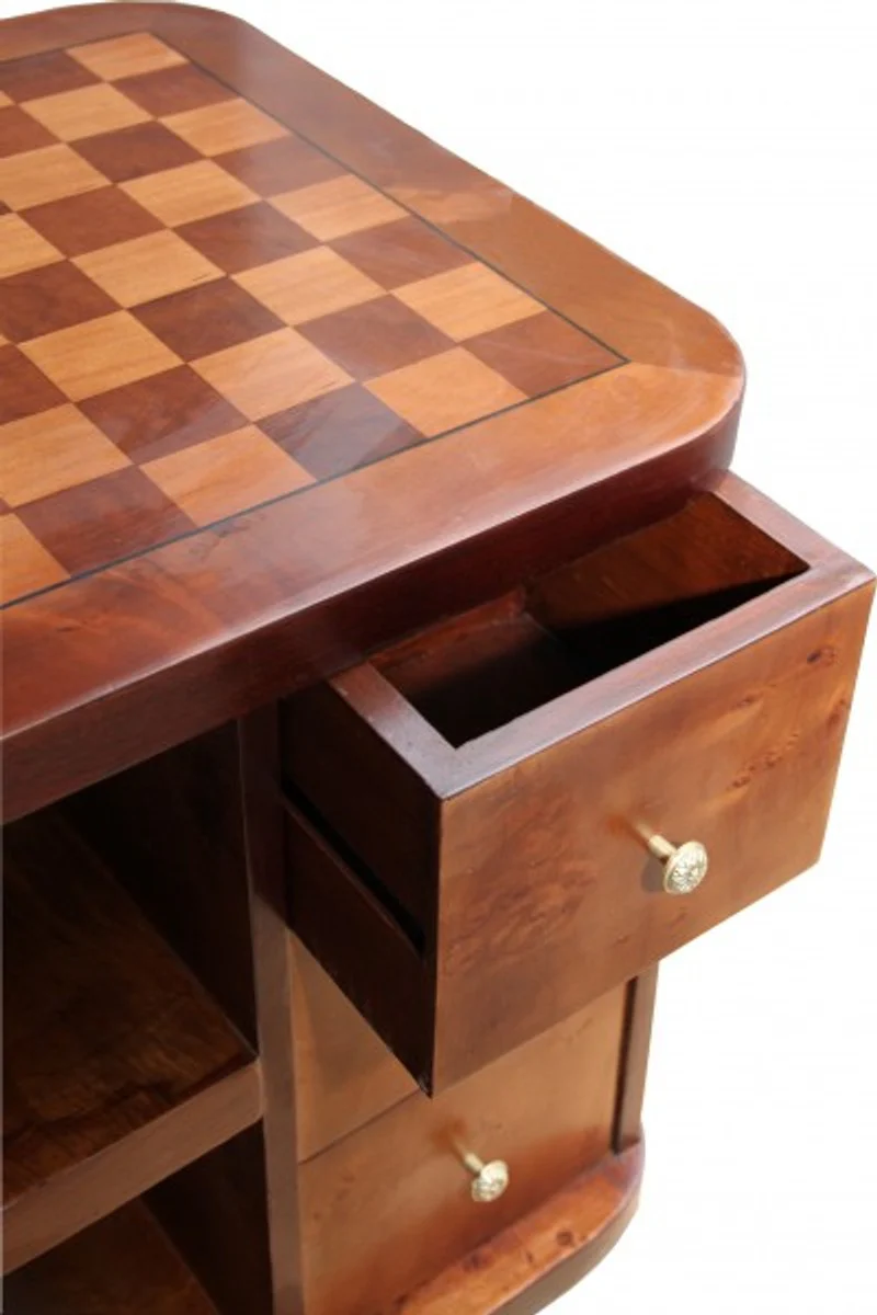 Art Deco game table chess / checkers mahogany Mod2 L 50 x W 50 x H 55 cm - furniture antique style baroque