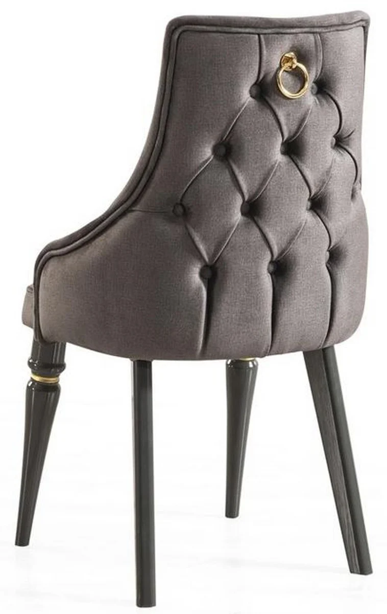 Luxury Art Deco dining room set gray / gold - 1 extendable dining room table & 6 dining room chairs - Art Deco dining room furniture - luxury quality