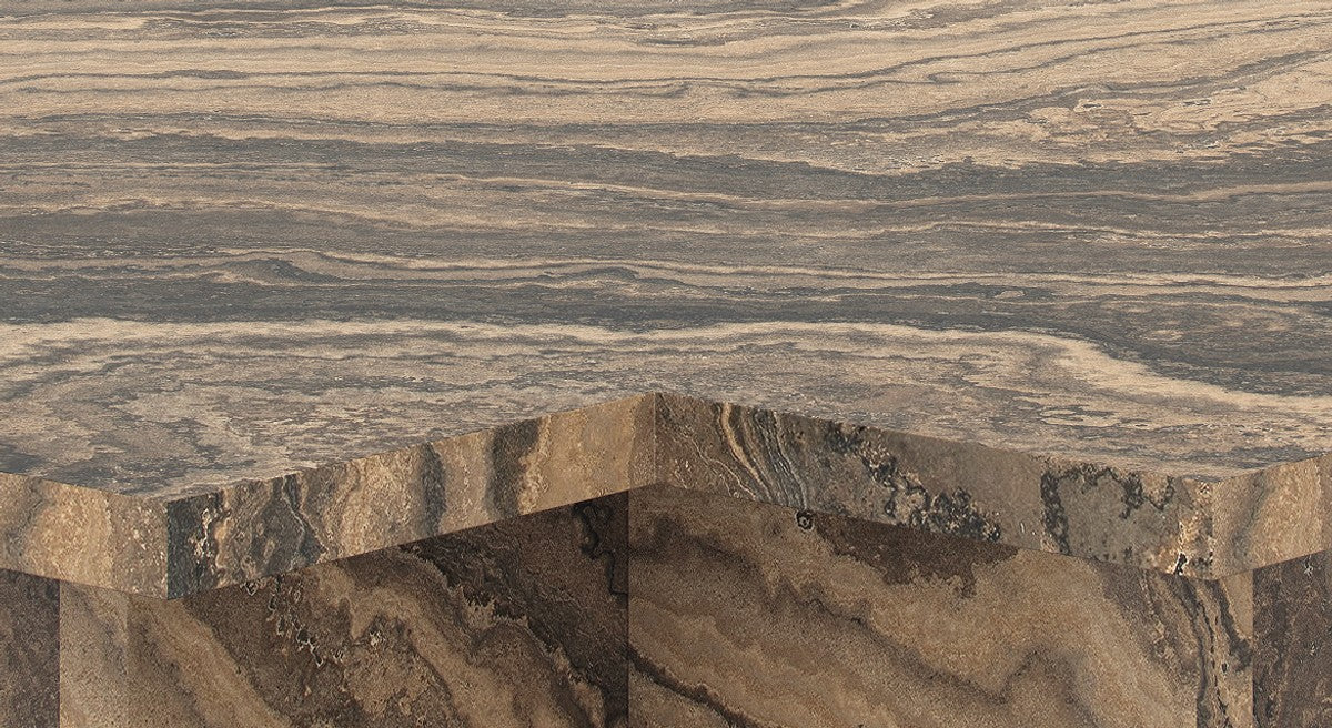 Luxury marble coffee table beige / gray / black 95 x 95 x H. 35 cm - Elegant living room table made of high-quality Eramosa marble - Luxury living room furniture