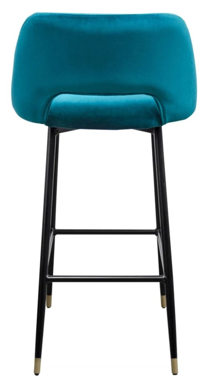 Luxury bar chair turquoise / black 55 x 58 x H. 97 cm - luxury bar furniture