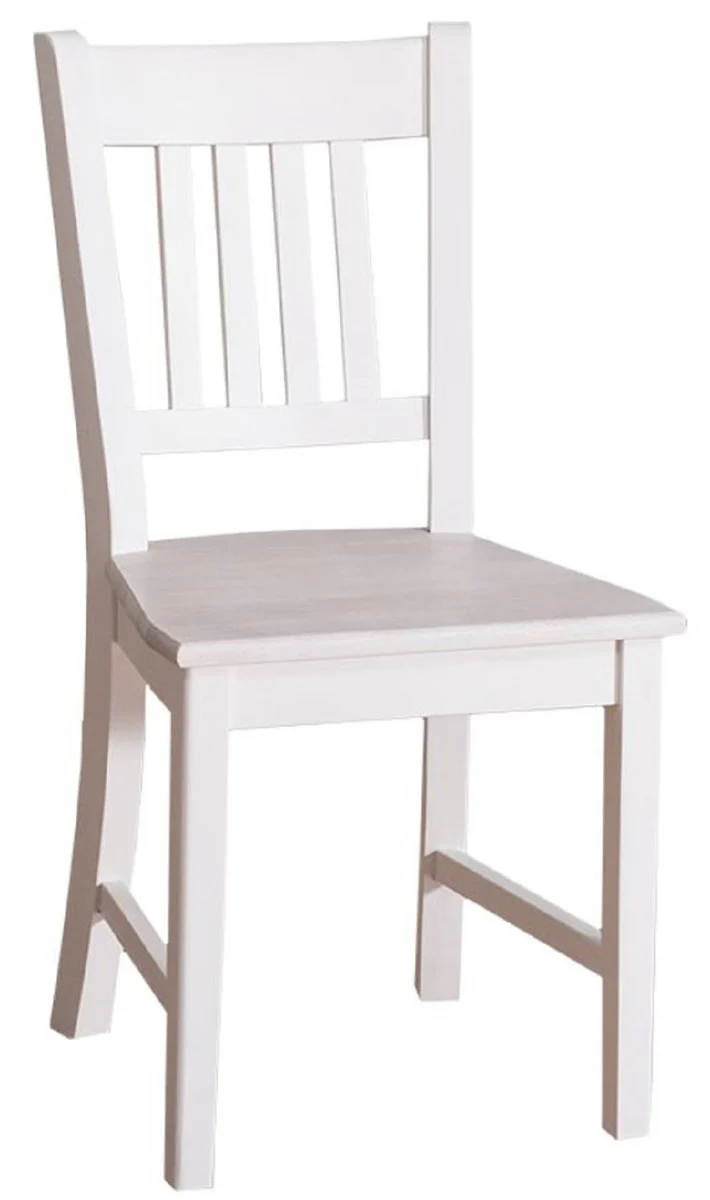 Country house style dining chair white 47 x 39 x H. 92 cm - solid wood kitchen chair in country house style