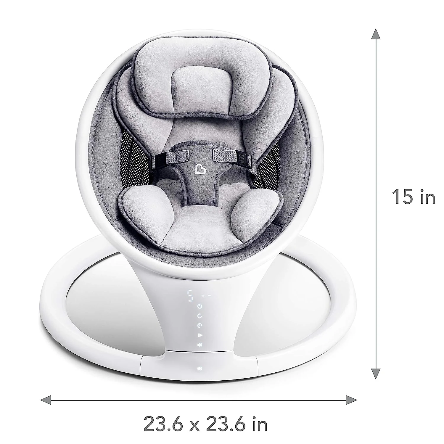 Bluetooth-fähige, leichte Babyschaukel mit natürlicher Bewegung in 5 Bewegungsbereichen, inklusive Fernbedienung