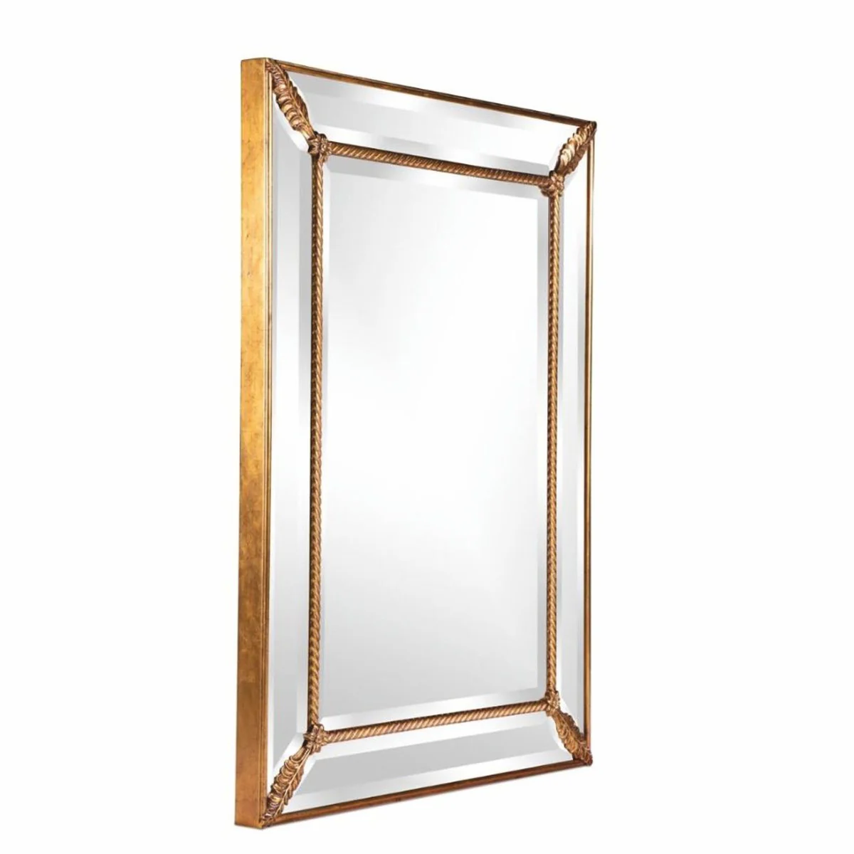 Luxury baroque mirror antique gold H. 123 cm - baroque style furniture