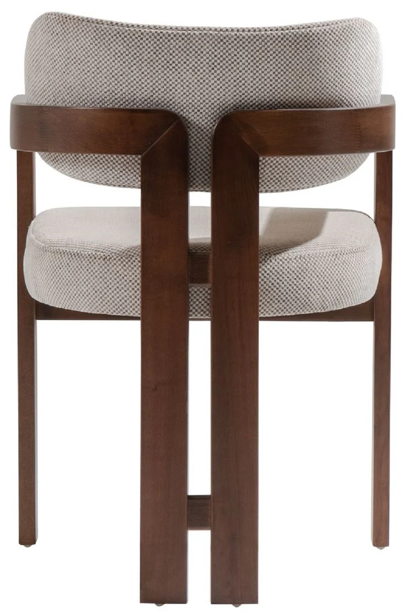 Luxury dining room chair with armrests gray / dark brown H. 80 cm