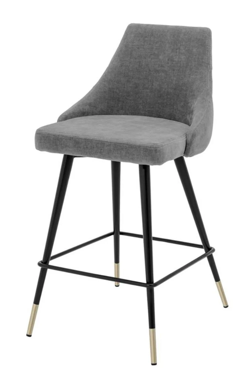 Luxury bar chair gray / black 47 x 52 x H. 91 cm - luxury bar furniture