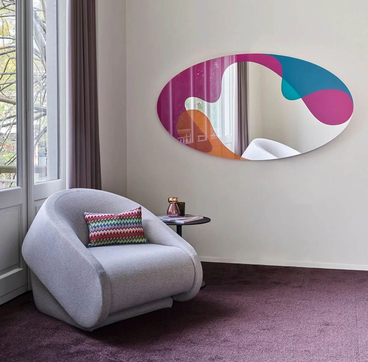 Designer wall mirror multicolored 94 x 2.5 x H. 175 cm - Modern design mirror - Luxury collection