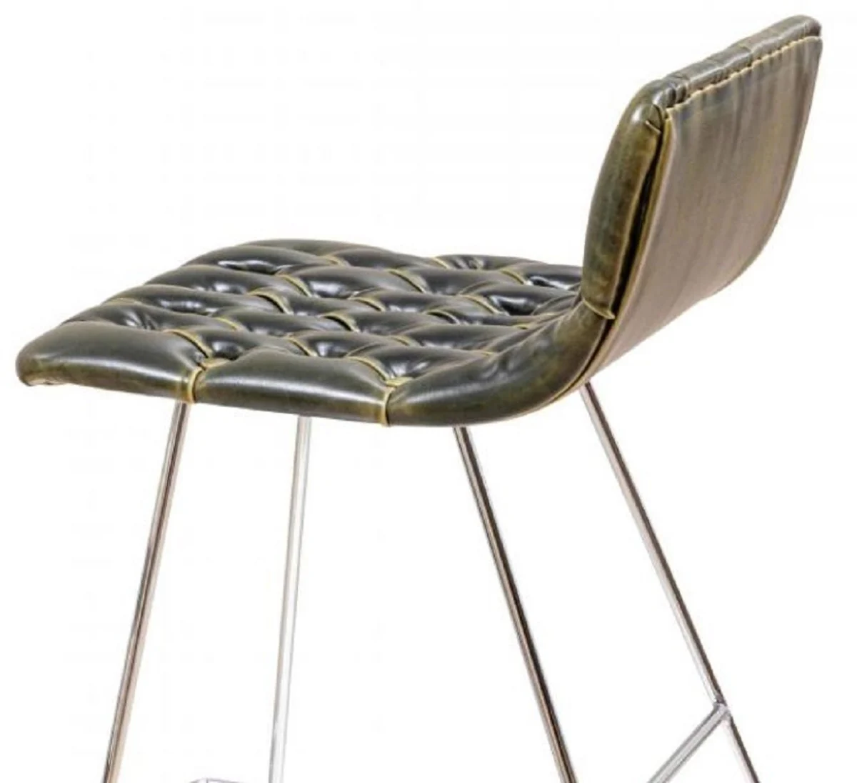 Luxury bar chair set black / gold / silver 37 x 33 x H. 90 cm - Modern bar chairs with faux leather - Garden catering bar furniture