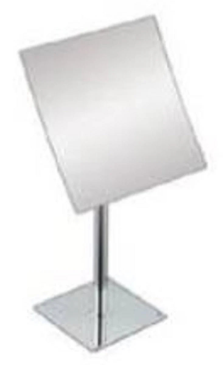 Luxury cosmetic table mirror silver 16 x 19 x H. 30 cm - Chrome-plated bathroom make-up mirror - Luxury bathroom accessories