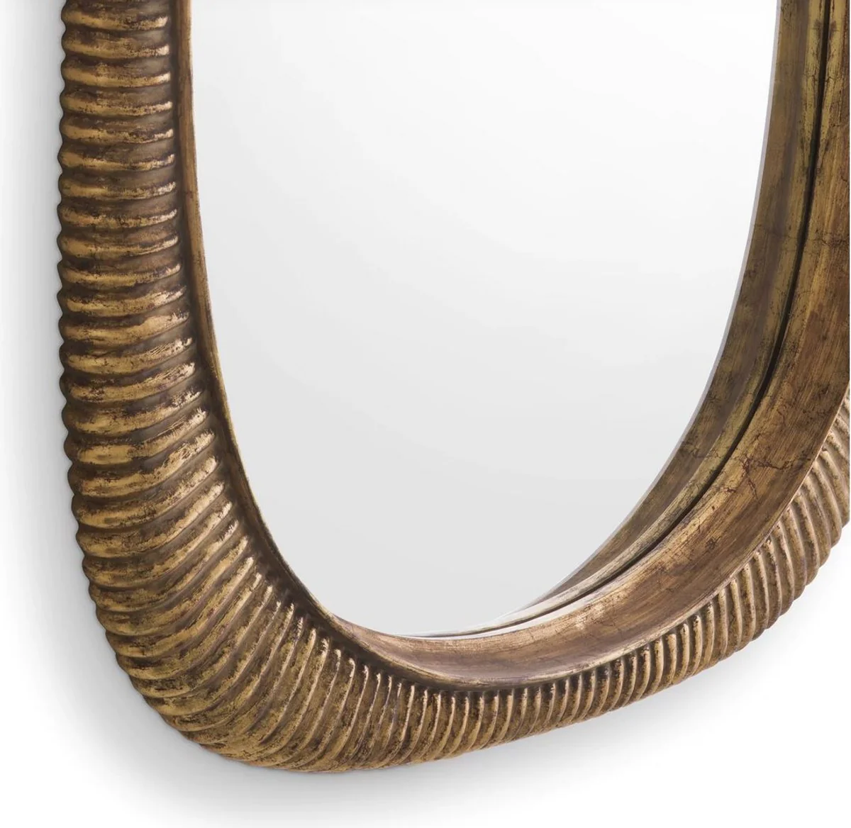 Luxury mirror antique gold 95 x 6 x H. 142 cm - mahogany wall mirror - living room mirror - wardrobe mirror - luxury collection