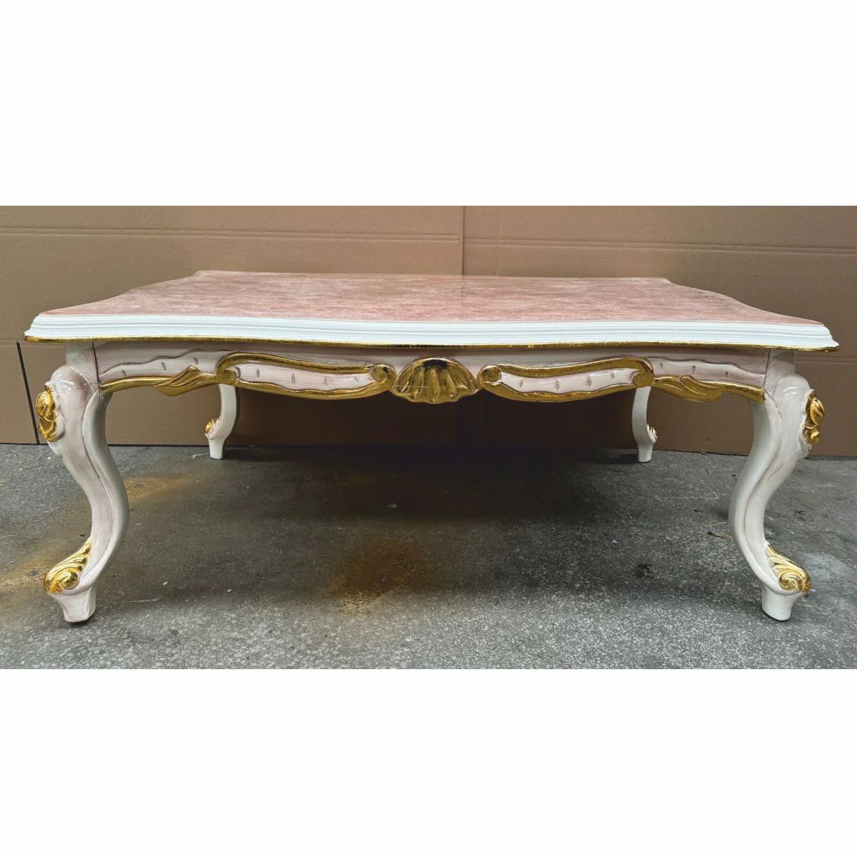 Luxury Baroque Coffee Table White / Brown / Gold 120 cm - Baroque Living Room Furniture