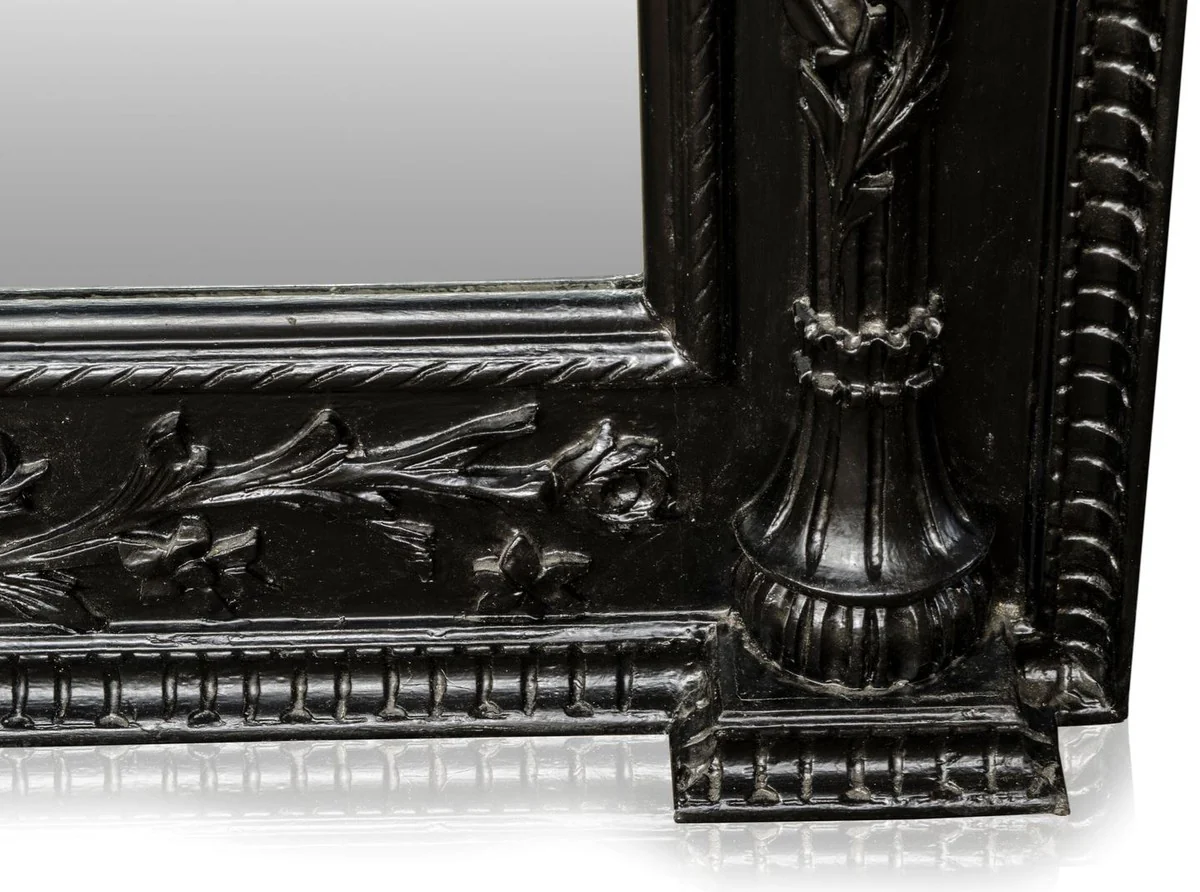 Luxury Baroque Mirror Black - Handcrafted Solid Wood Mirror in Baroque Style - Baroque Furniture - Noble & Magnificent