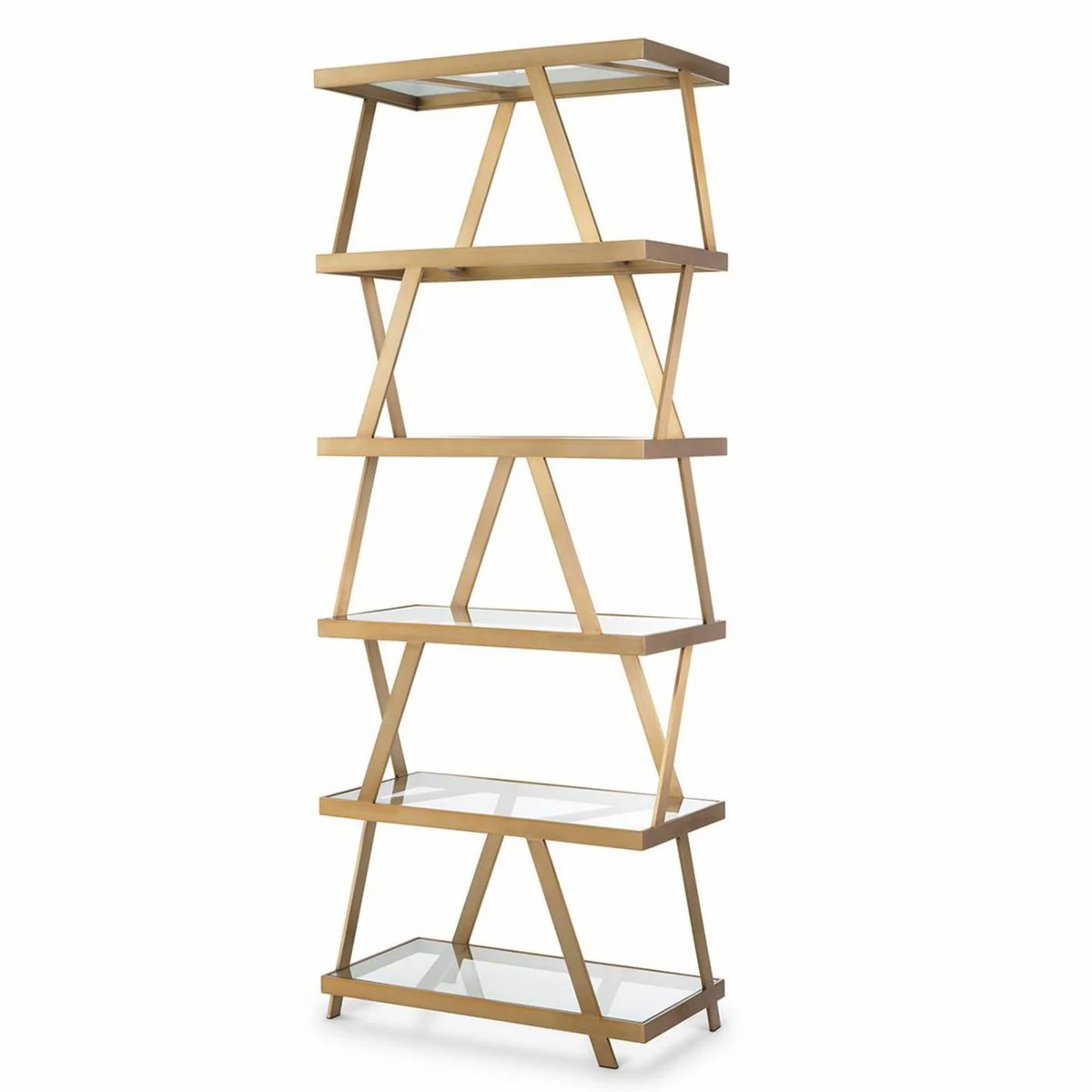 Luxus Regalschrank Messing H. 209,5 cm - Luxus Hotel Möbel