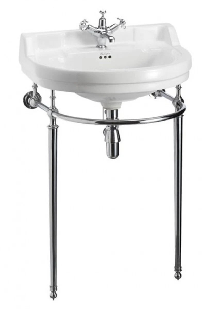 Art Nouveau standing washbasin white / chrome W 62cm - Art Deco washbasin baroque antique style