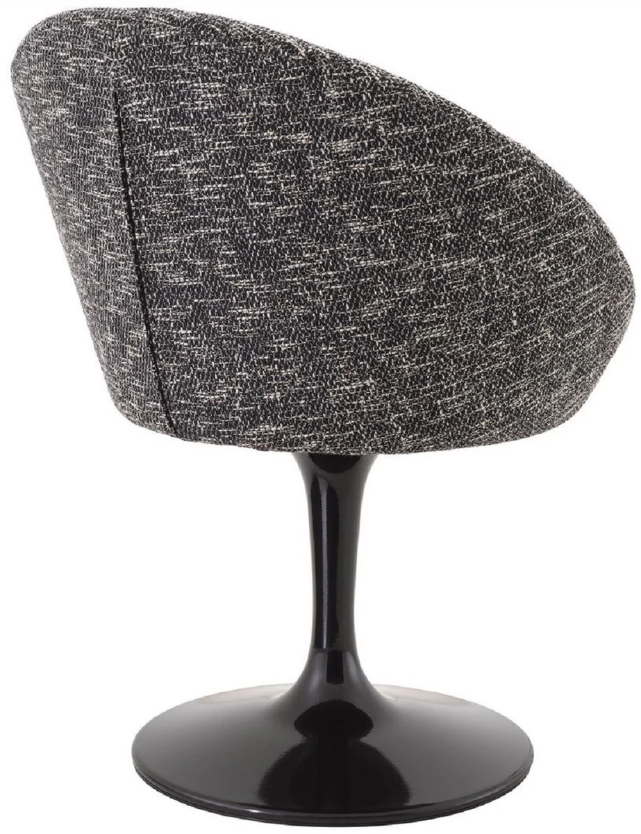 Luxury dining room chair black 67 x 57 x H. 78.5 cm - swivel chair in 60s design - luxury dining room furniture