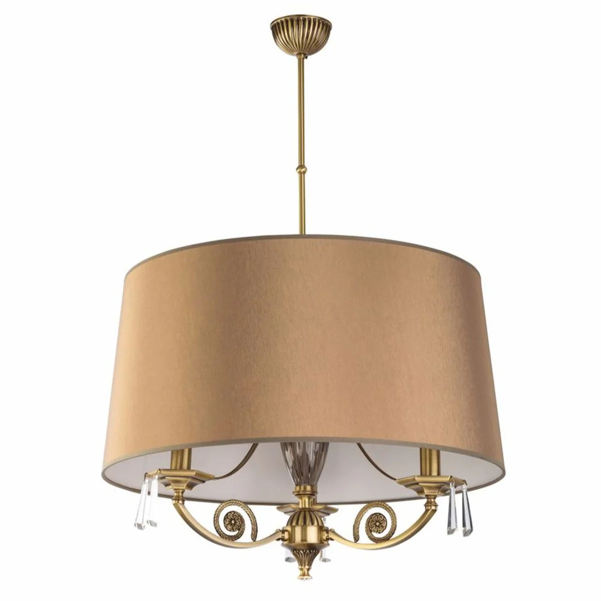 Luxury baroque crystal pendant light brass with patina / brown Ø 60 cm