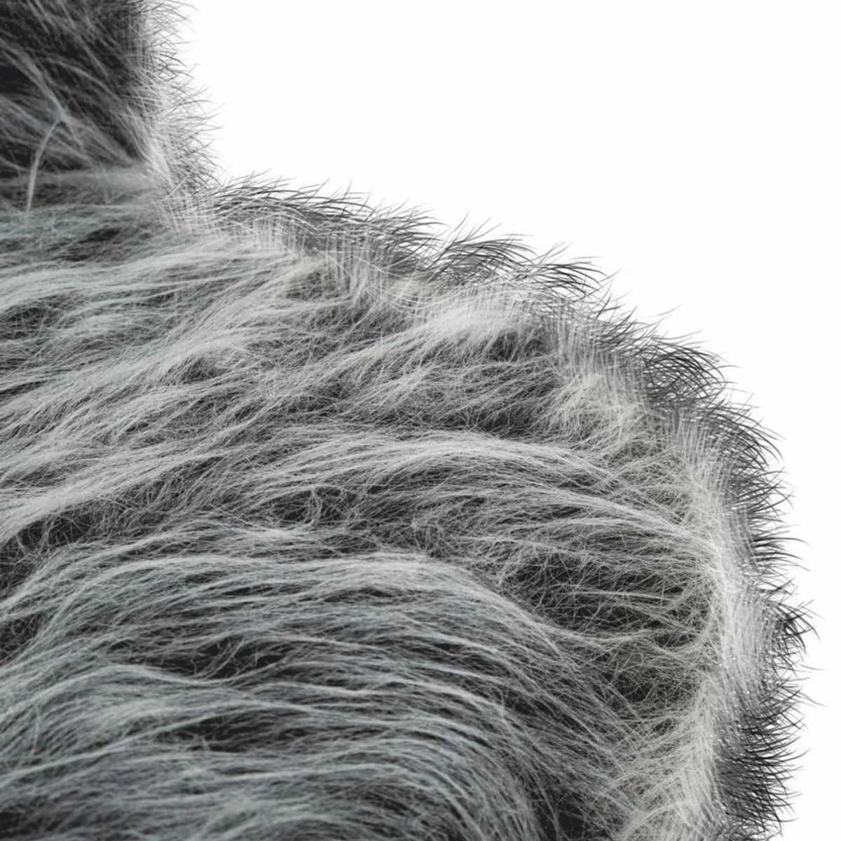 Luxury living room faux fur sofa gray / brass 134 cm