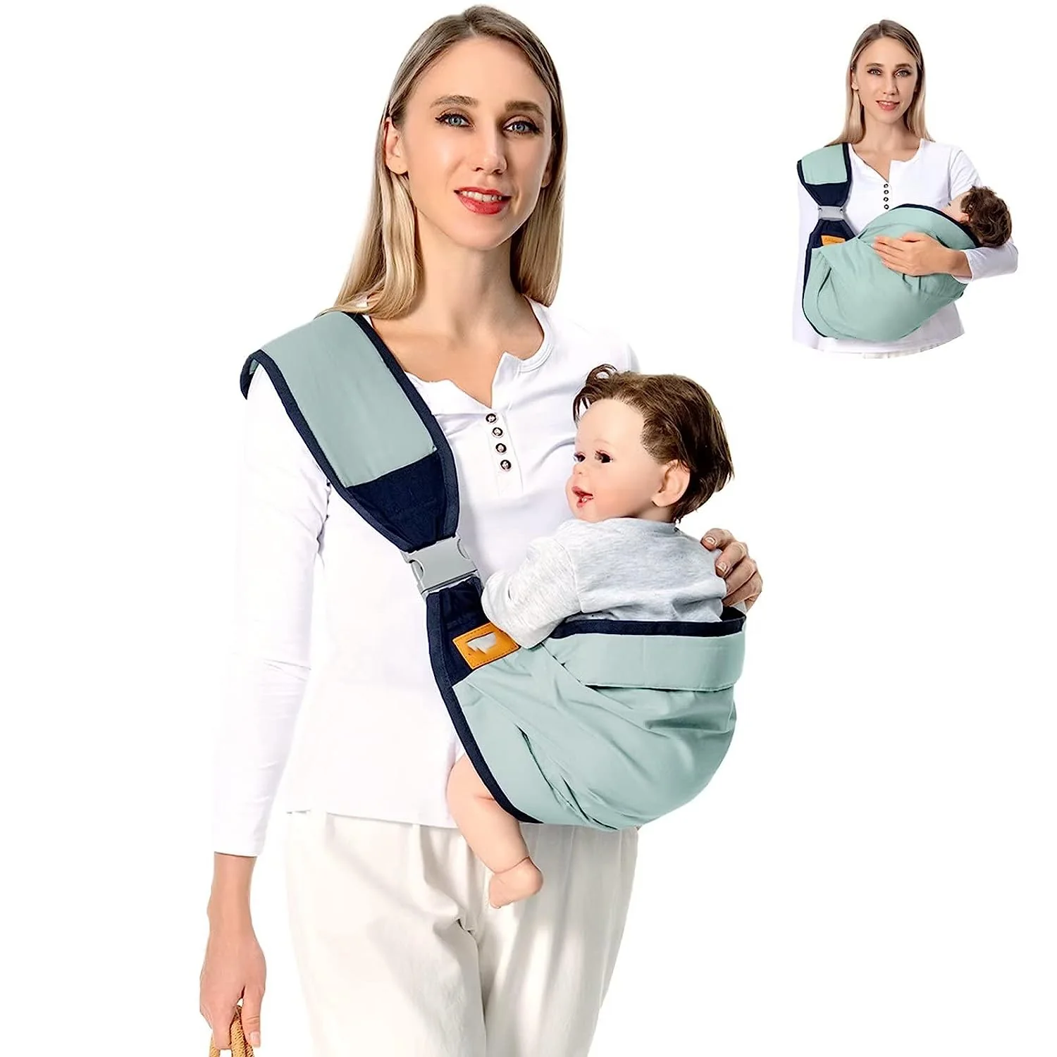 Babytrage für Neugeborene bis Kleinkinder, leichte Babytrage, Babytragetuch, Baby-Hüftsitztrage für Kleinkindertrage, Babyhaltertrage, Stilltrage, Tragkraft 3,6–20,3 kg, Grau