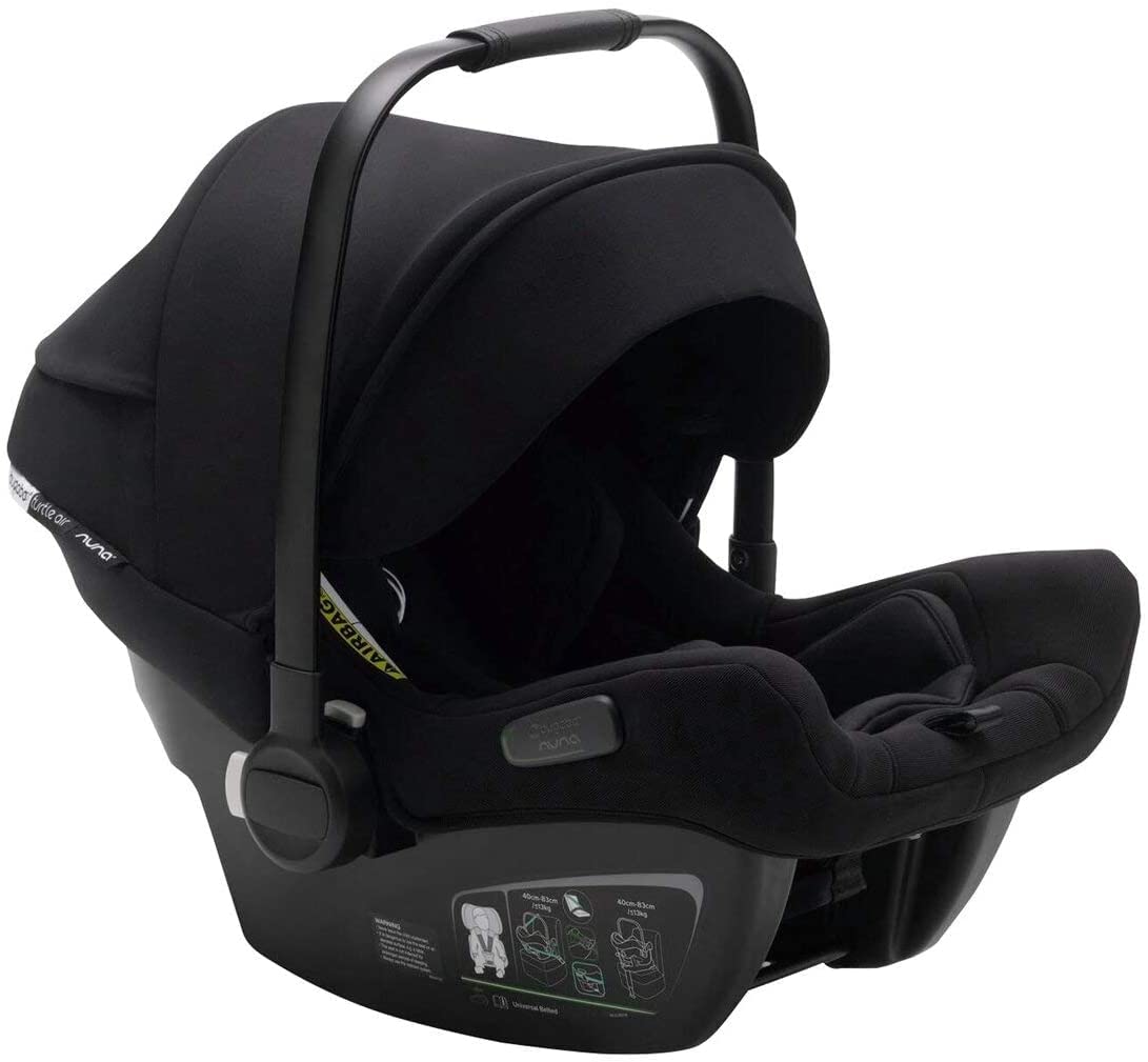 Bugaboo Turtle Air von Nuna Car Seat + Base - Kompatibel mit Bugaboo Fox, Lynx, Donkey Bee und Ant Strollers - Passt Infants 4 bis 32 Pounds - Leichter Autositz - Schwarz