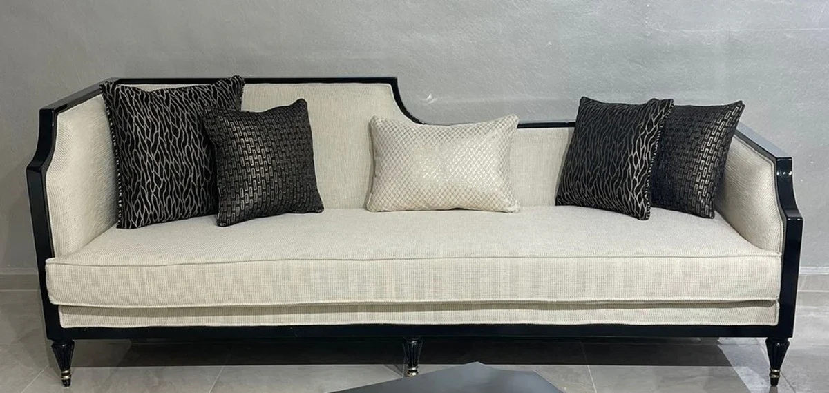 Luxury Art Deco Sofa Natural Colors / Black / Gold - Living Room Sofa - Living Room Furniture - Art Deco Furniture - Luxury Furniture - Art Deco Furnishings - Luxury Furnishings