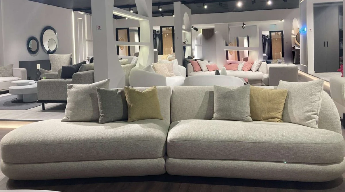 Luxury sofa gray 172 x 100 x H. 82 cm - Curved living room sofa - Hotel sofa - Living room furniture - Hotel furniture - Luxury furniture - Luxury furnishings - Living room furnishings