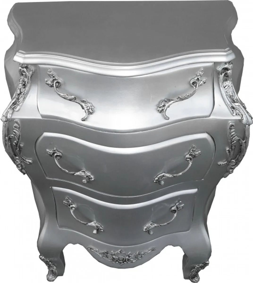 Baroque chest of drawers silver W68 H79.5 cm - handmade furniture